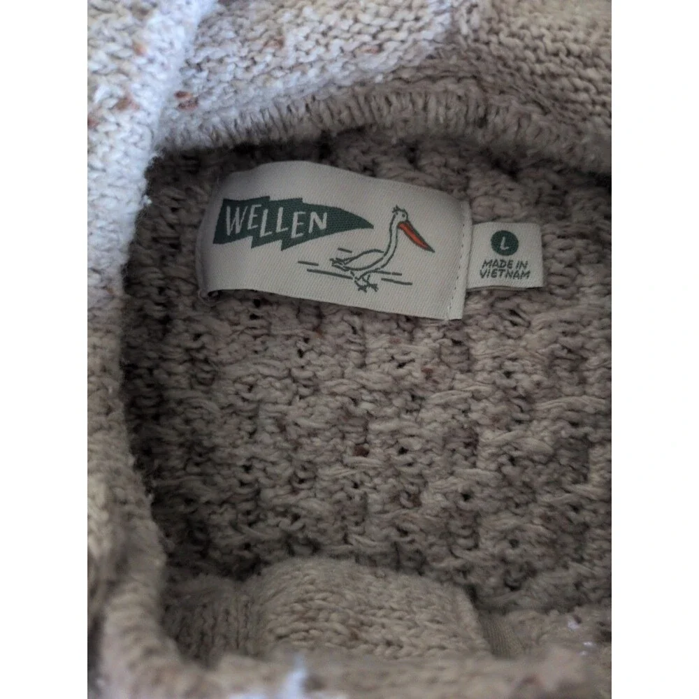 Huckberry Wellen Men’s Recycled Cotton Hooded Poncho Size LG, Beige